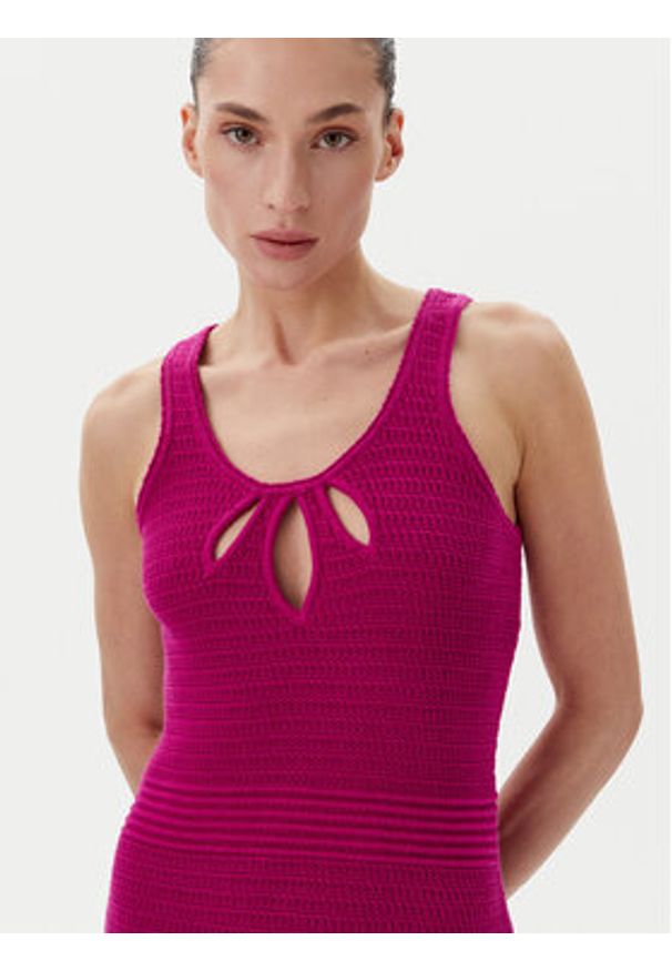TwinSet - TWINSET Sukienka letnia 251LB3EBB Różowy Regular Fit. Kolor: różowy. Materiał: materiał, bawełna. Sezon: lato