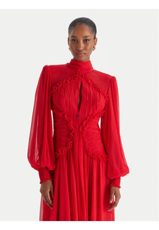 Babylon Sukienka wieczorowa S00833 Czerwony Regular Fit. Kolor: czerwony. Materiał: syntetyk. Styl: wizytowy