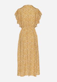 Born2be - Żółta Bawełniana Sukienka Rozkloszowana w Cętki z Ozdobnymi Guzikami Alulune. Okazja: na co dzień. Typ kołnierza: dekolt w kształcie V. Kolor: żółty. Materiał: bawełna. Długość rękawa: krótki rękaw. Styl: casual, elegancki #3