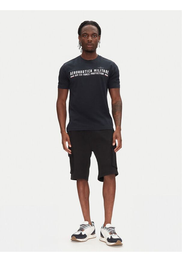 Aeronautica Militare T-Shirt 251TS1942J538 Granatowy Regular Fit. Kolor: niebieski. Materiał: bawełna
