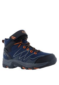 Hi-tec - Buty trekkingowe dla dzieci Hi-Tec Blackout Mid Wp. Zapięcie: rzepy. Kolor: pomarańczowy, wielokolorowy, niebieski. Materiał: materiał. Szerokość cholewki: normalna