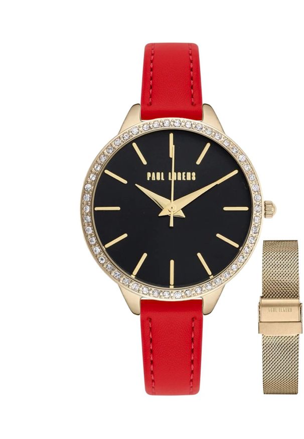 Zegarek damski Paul Lorens LARA 11312B2-1D1 skórzany pasek + siatka mesh. Materiał: skóra, mesh