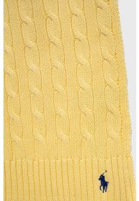 Polo Ralph Lauren szalik bawełniany kolor żółty gładki. Kolor: żółty. Materiał: bawełna. Wzór: gładki #2