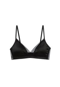 Intica - Biustonosz ultralekki z miękkiej tkaniny na co dzień Karleen. Kolor: czarny. Materiał: tkanina. Wzór: gładki #1