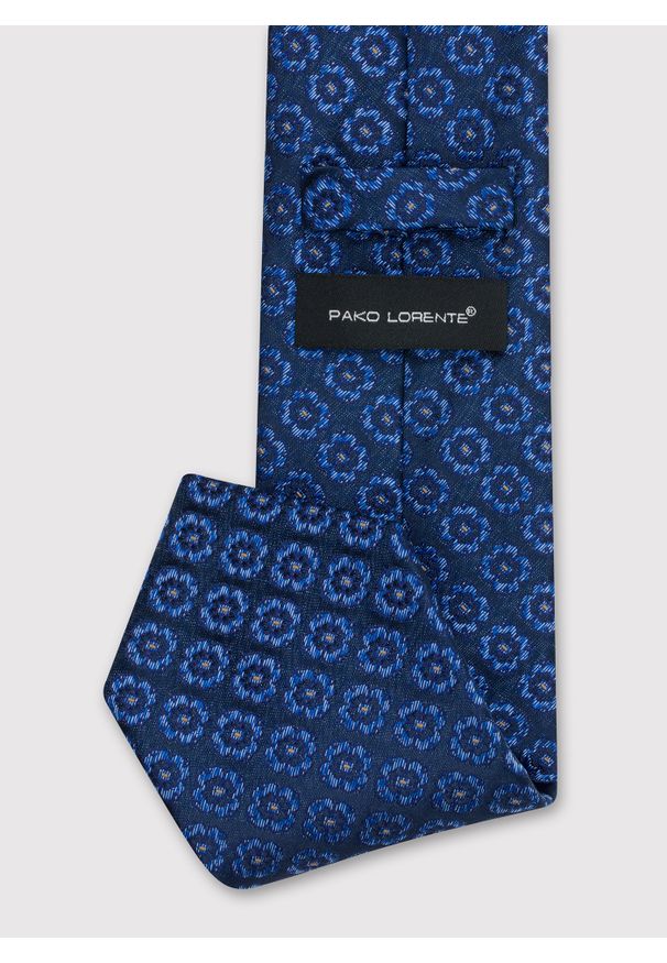 Pako Lorente - PAKO LORENTE – Niebieski krawat męski w geometryczny wzór. Kolor: niebieski. Materiał: poliester. Wzór: geometria