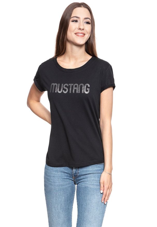 Mustang - MUSTANG T SHIRT DAMSKI Alina C Print CAVIAR 1008401 4132. Wzór: nadruk