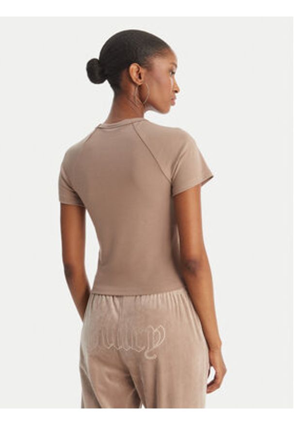 Juicy Couture T-Shirt Baby JCWCT126317 Beżowy Slim Fit. Kolor: beżowy