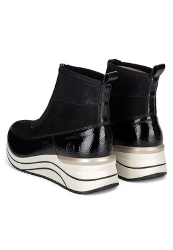 Remonte Botki D0T71-01 Czarny. Kolor: czarny. Materiał: materiał