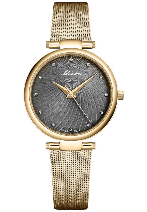 Zegarek damski Adriatica A3689.1146Q CYRKONIE złoty. Kolor: złoty
