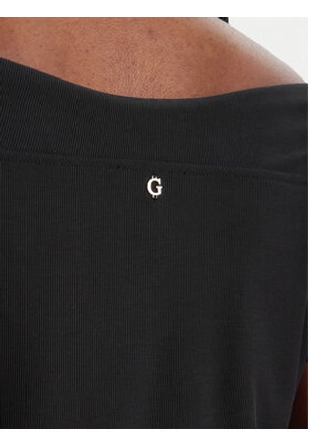 Guess Bluzka W6GP12 K2935 Czarny Regular Fit. Kolor: czarny
