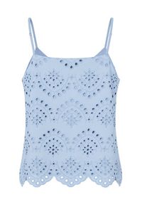 Pieces Top Vilde 17156563 Błękitny Regular Fit. Kolor: niebieski. Materiał: bawełna