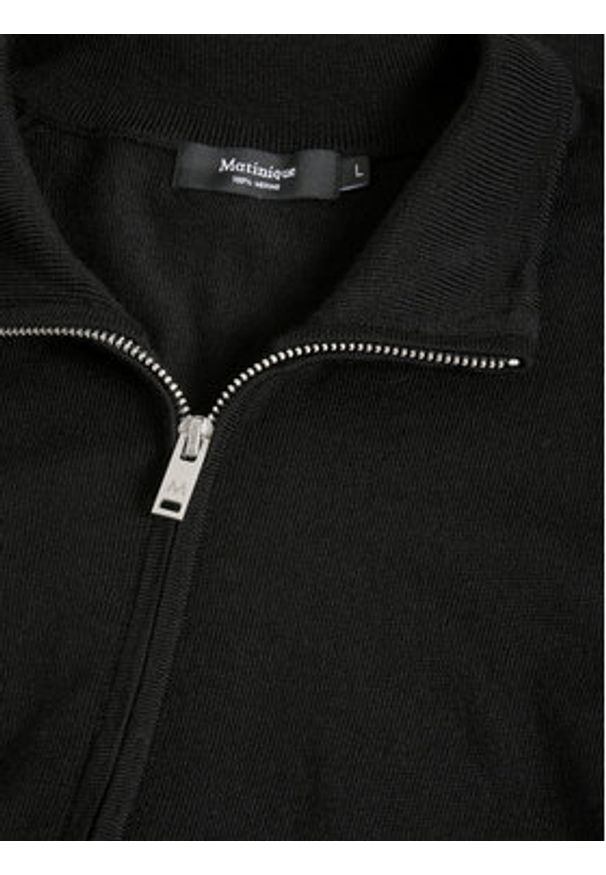 Matinique Kardigan 30204879 Czarny Regular Fit. Kolor: czarny. Materiał: wełna