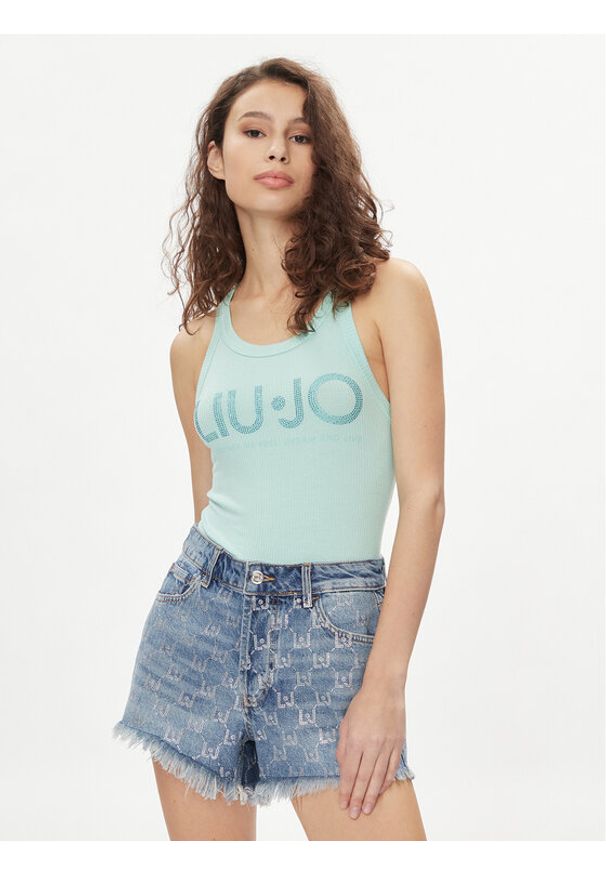 Liu Jo Top MA4327 J4695 Zielony Slim Fit. Kolor: zielony. Materiał: wiskoza