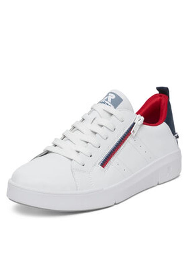 Rieker Revolution Lifestyle Sneakersy 41906-80 Biały. Kolor: biały. Materiał: skóra
