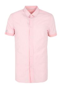 TOP SECRET - Koszula dopasowana w prążek. Kolor: różowy. Wzór: prążki #6