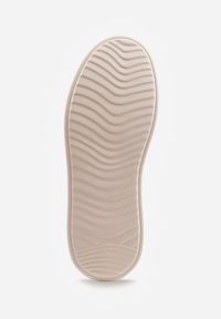 Born2be - Beżowe Skórzane Sneakersy na Grubej Podeszwie Zdobione Drobną Perforacją Serinatea. Okazja: na co dzień. Kolor: beżowy. Materiał: skóra. Wzór: aplikacja #4