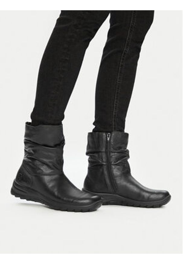 Rieker Botki Z7193-00 Czarny. Kolor: czarny. Materiał: skóra