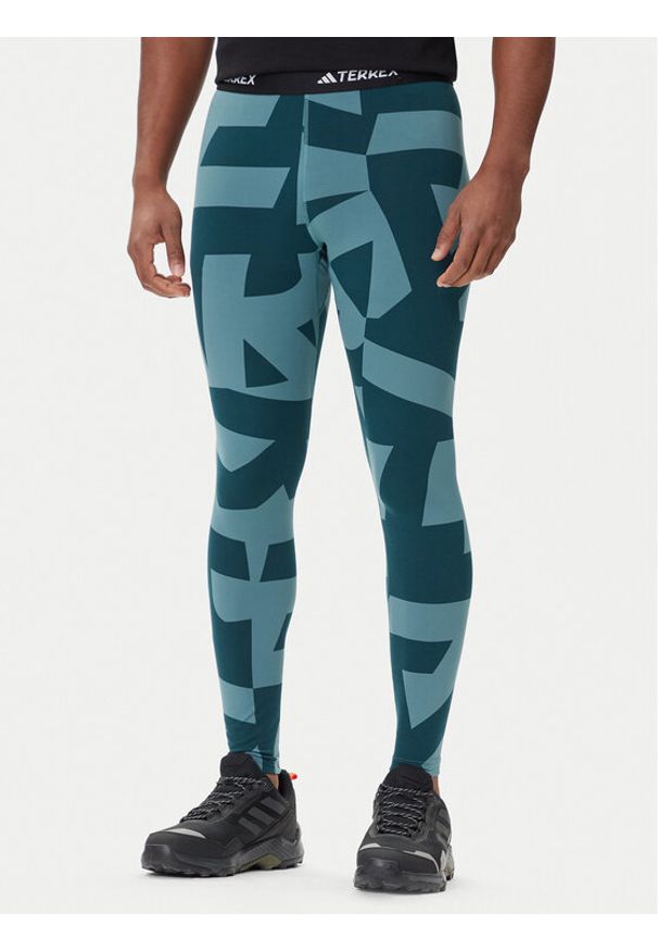 Adidas - adidas Bielizna termoaktywna dolna Multi Synthetic Base Layer JP2757 Zielony Slim Fit. Kolor: zielony. Materiał: syntetyk