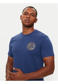 Versace Jeans Couture T-Shirt 77GAHT00 CJ00T Niebieski Slim Fit. Kolor: niebieski. Materiał: bawełna #5