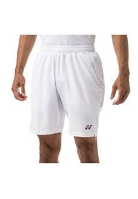 YONEX - Spodnie badminton męskie Yonex Wimbledon 2024. Kolor: biały. Materiał: materiał, syntetyk. Długość: krótkie