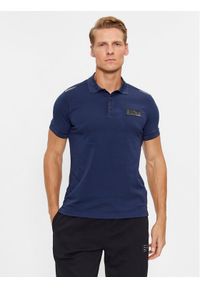 EA7 Emporio Armani Polo 6RPF78 PJBVZ 1554 Granatowy Regular Fit. Typ kołnierza: polo. Kolor: niebieski. Materiał: bawełna