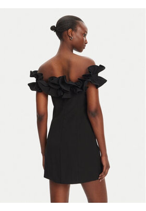 ROTATE Sukienka koktajlowa 113810100 Czarny Slim Fit. Kolor: czarny. Materiał: wiskoza, syntetyk. Styl: wizytowy