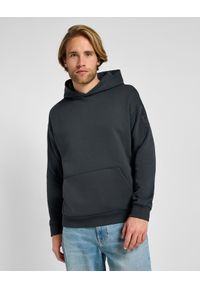Lee - MĘSKA BLUZA Z KAPTUREM LEE CORE RELAXED HOODIE WASHED BLACK 112355528. Typ kołnierza: kaptur