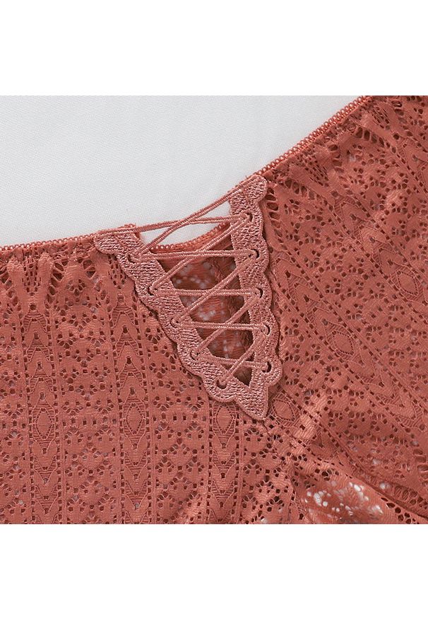 Intica - Majtki koronkowe z sznurowaniem eleganckie na co dzień Aylin. Kolor: czarny. Materiał: koronka. Wzór: koronka