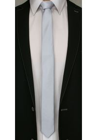 Szary Jednokolorowy Krawat Męski, Śledź - 5 cm - Angelo di Monti, Popiel. Kolor: szary #2