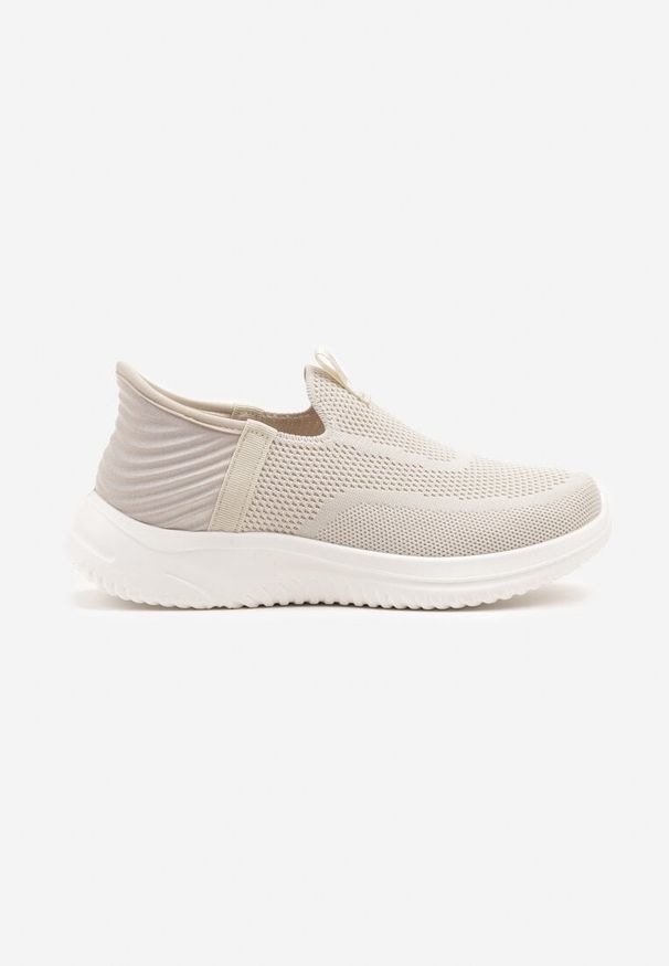 Born2be - Beżowe Buty Sportowe Sneakersy z Miękką Cholewką pod Kostkę Weamara. Okazja: na co dzień. Kolor: beżowy. Materiał: jeans. Szerokość cholewki: normalna. Sezon: wiosna