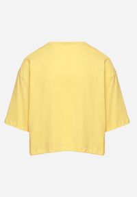 Born2be - Żółty Bawełniany T-shirt o Szerokim Kroju z Krótkim Rękawem Branjas. Okazja: na co dzień. Kolor: żółty. Materiał: bawełna. Długość rękawa: krótki rękaw. Długość: krótkie. Styl: casual