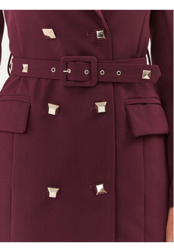 Maryley Sukienka codzienna 23IB372/41GI Bordowy Regular Fit. Okazja: na co dzień. Kolor: czerwony. Materiał: syntetyk. Typ sukienki: proste. Styl: casual