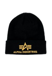 Czapka Alpha Industries 3D Beanie 168910583 - czarna. Kolor: czarny. Materiał: akryl, materiał. Sezon: zima. Styl: klasyczny