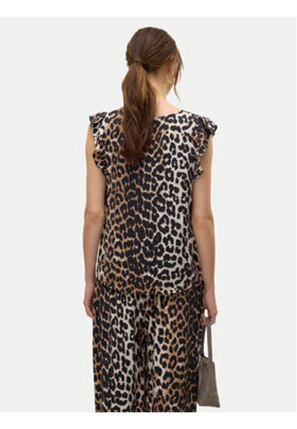 Vero Moda Spodnie materiałowe Josie 10303759 Brązowy Wide Leg. Kolor: brązowy. Materiał: wiskoza