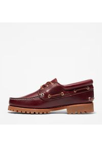 Mokasyny męskie Timberland Authentic BOAT SHOE BURGUNDY. Kolor: czerwony #4