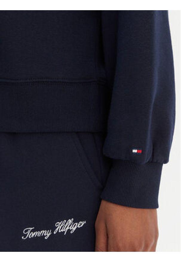 TOMMY HILFIGER - Tommy Hilfiger Bluza Script WW0WW49418 Granatowy Regular Fit. Kolor: niebieski. Materiał: bawełna