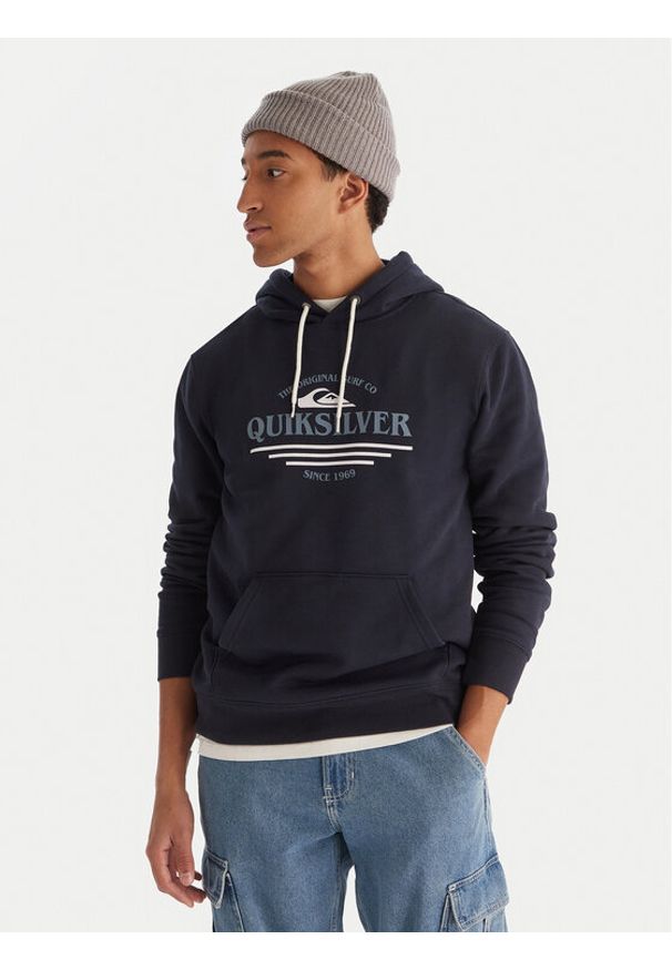 Quiksilver Bluza Screen Fleece Classic EQYFT05137 Granatowy Regular Fit. Kolor: niebieski. Materiał: bawełna