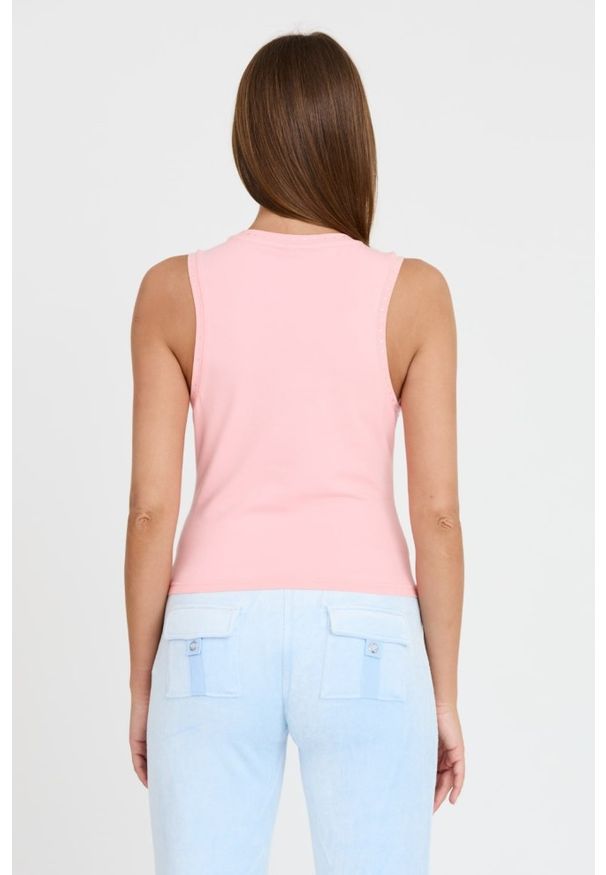Juicy Couture - JUICY COUTURE Różowy damski top Blaine Juicy Script, Rozmiar XS. Kolor: różowy