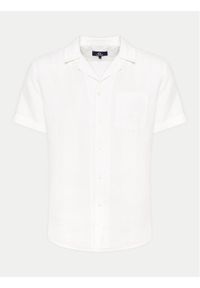 La Martina Koszula YMC025 TL319 Biały Regular Fit. Kolor: biały. Materiał: len