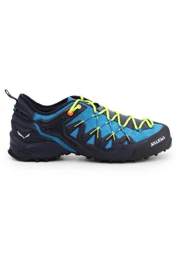 Buty trekkingowe męskie Salewa MS Wildfire Edge. Zapięcie: sznurówki. Kolor: wielokolorowy, czarny. Materiał: guma, tkanina, zamsz, materiał, syntetyk. Szerokość cholewki: normalna