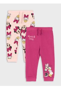 Sinsay - Spodnie dresowe 2 pack Minnie Mouse - różowy. Kolor: różowy. Materiał: dresówka. Wzór: motyw z bajki