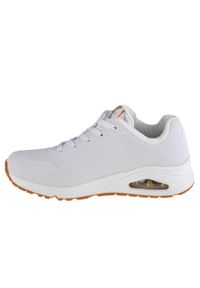 skechers - Buty do chodzenia sneakersy damskie Skechers Uno-Metallic Love. Kolor: biały. Materiał: guma, materiał, syntetyk. Sport: turystyka piesza