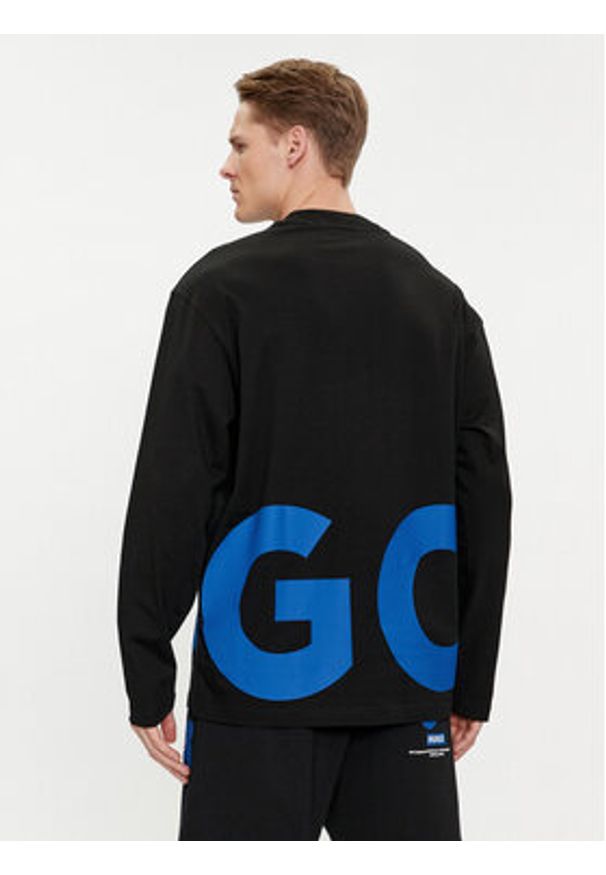 Hugo Longsleeve Nallison 50509775 Czarny Regular Fit. Kolor: czarny. Materiał: bawełna. Długość rękawa: długi rękaw