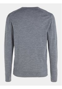 Calvin Klein Sweter K10K110423 Szary Slim Fit. Kolor: szary. Materiał: wełna #5