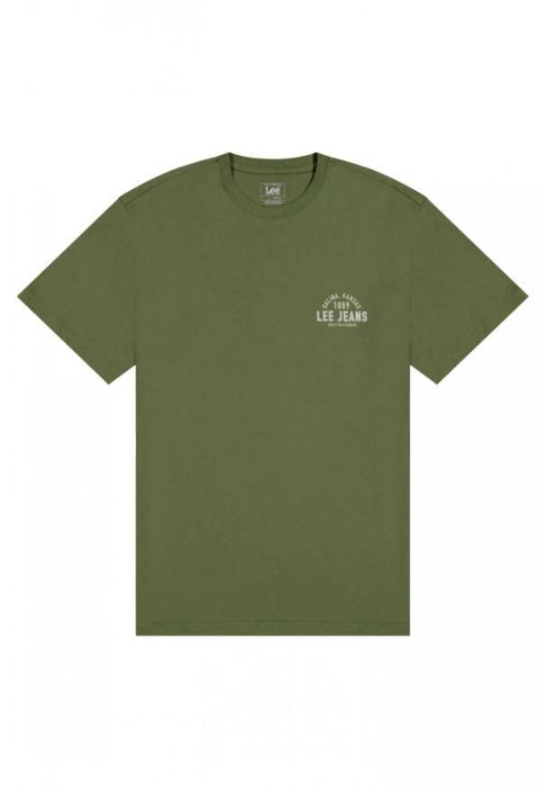 Lee - MĘSKA KOSZULKA LEE SMALL LOGO TEE MERCANTILE GREEN 112376520