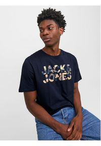 Jack & Jones - Jack&Jones T-Shirt Jeff 12250683 Granatowy Standard Fit. Kolor: niebieski. Materiał: bawełna #6
