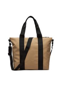 Rains Torba Tote Bag Mini W3 14160 Beżowy. Kolor: beżowy. Materiał: materiał #3