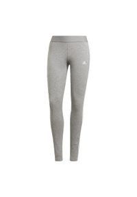 Adidas - LOUNGEWEAR Essentials 3-Stripes Leggings. Kolor: wielokolorowy, szary, biały. Materiał: materiał, bawełna