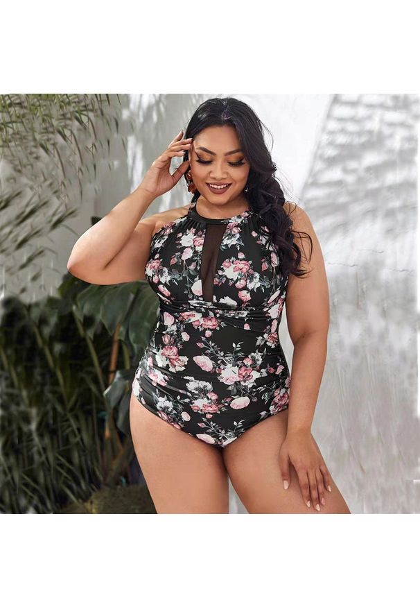 Intica - Strój kąpielowy jednoczęściowy z ozdobnymi wstawkami na plażę i basen Kya. Kolor: wielokolorowy. Materiał: materiał