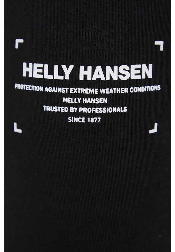 Helly Hansen spodnie dresowe męskie kolor czarny z nadrukiem. Kolor: czarny. Materiał: dresówka. Wzór: nadruk